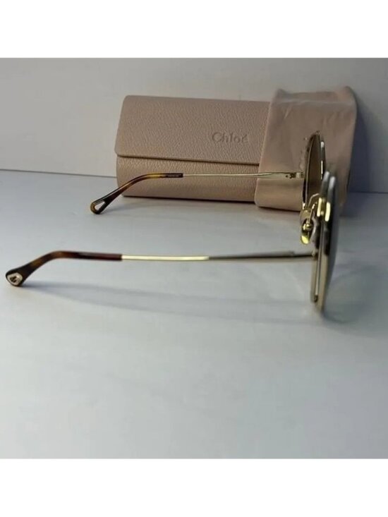 New Authentic Chloé CH 0037S 2343J3 - GOLD/ GREEN GRADIENT Round Sunglasses main image 10